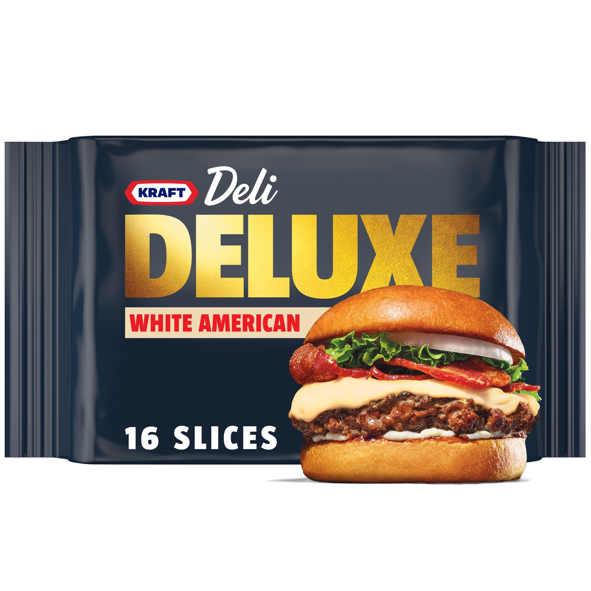 slide 1 of 14, Kraft Deli Deluxe White American Cheese Slices, 16 ct Pack, 16 ct