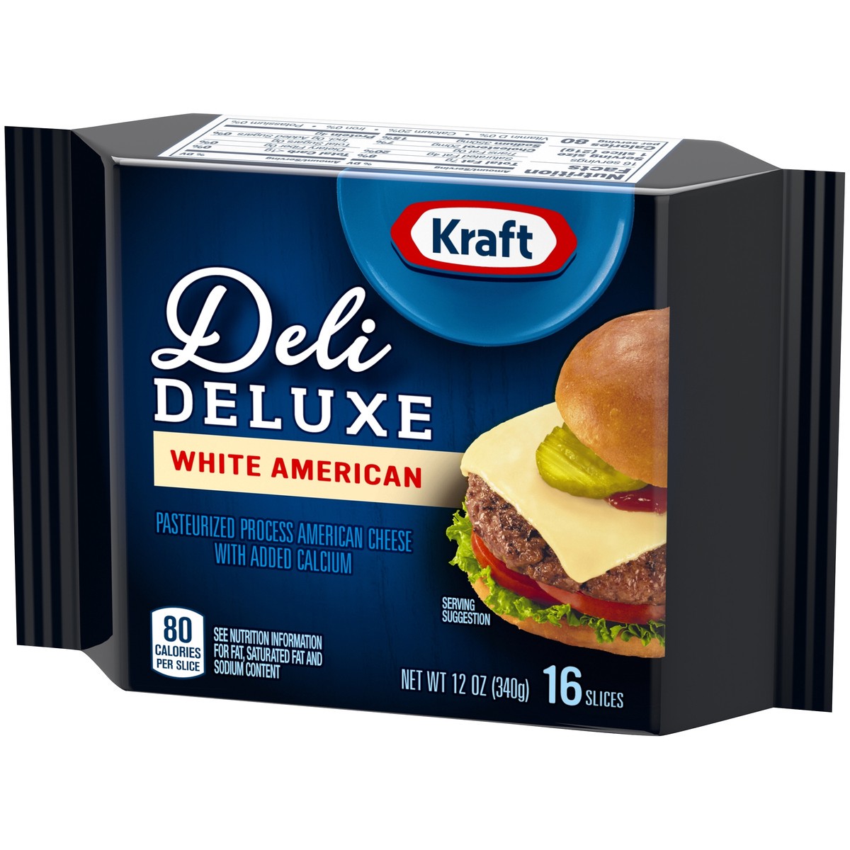 slide 9 of 14, Kraft Deli Deluxe White American Cheese Slices, 16 ct Pack, 16 ct