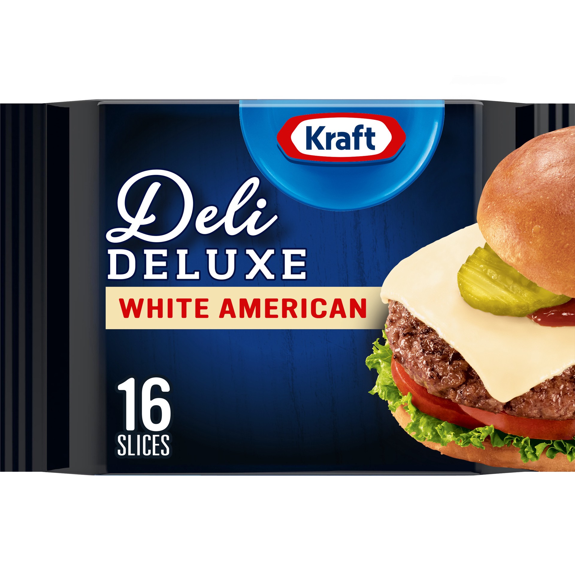 slide 1 of 14, Kraft Deli Deluxe White American Cheese Slices, 16 ct Pack, 16 ct