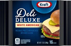 Kraft Deli Deluxe White American Cheese Slices, 12 oz Pack, 16 Slices