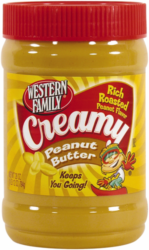 slide 1 of 1, Western Family Creamy Peanut Butter, 28 oz