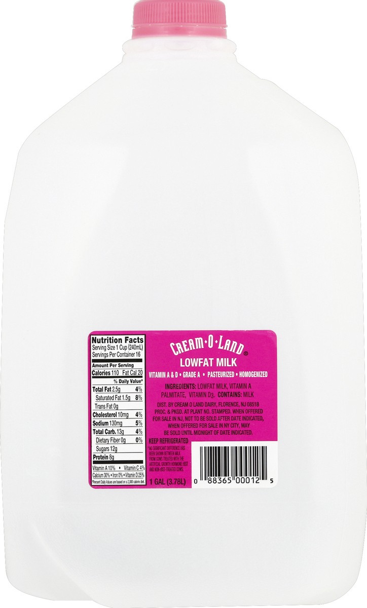 slide 6 of 6, Cream-O-Land 1% Lowfat Milk, 128 fl oz