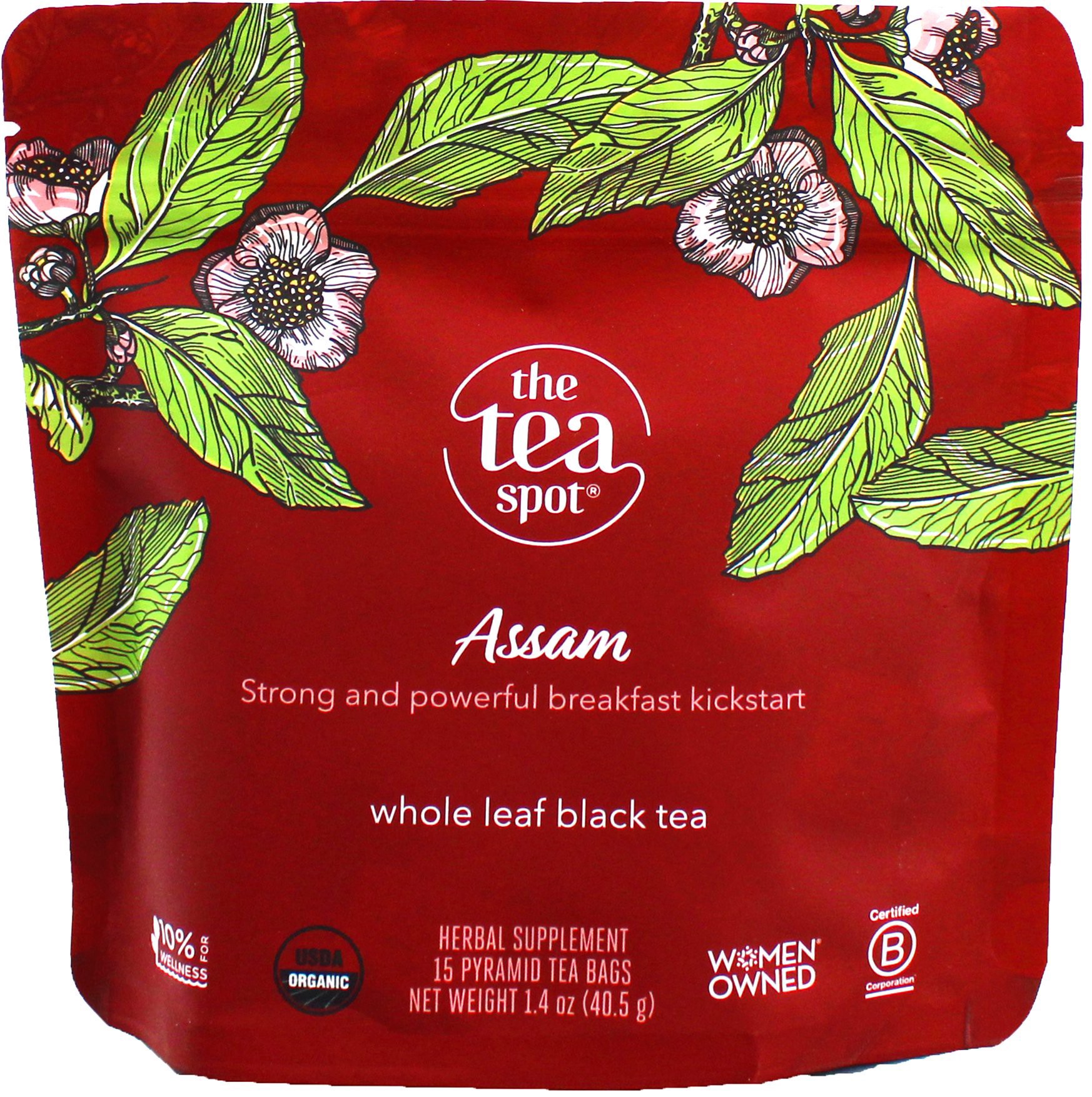 slide 1 of 1, The Tea Spot Organic Assam Tea, 15 ct