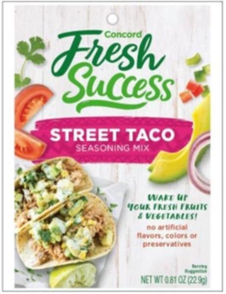 slide 1 of 1, Concord Foods Fresh Success Street Taco Seasoning Mix, 0.81 oz