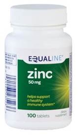 slide 1 of 1, Equaline Zinc 50mg Tablet, 100 ct