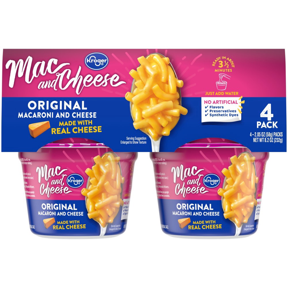 slide 2 of 3, Kroger Mac & Cheese Bowls, 4 ct; 2.05 oz
