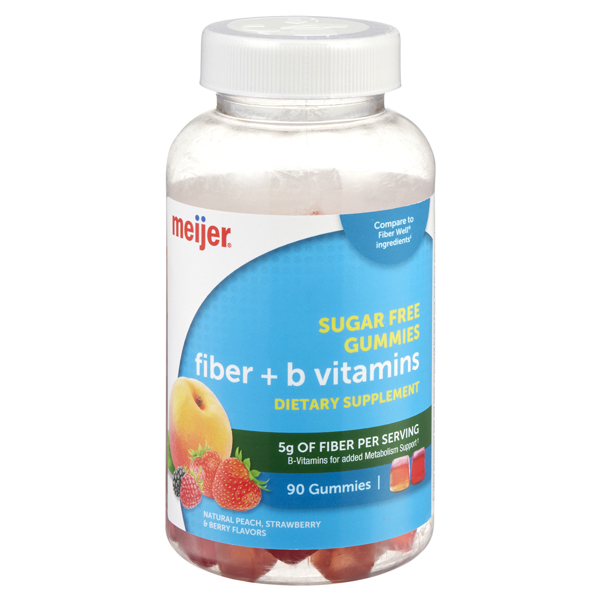 slide 1 of 3, Meijer Fiber + B-Vitamin Gummies, 90 ct