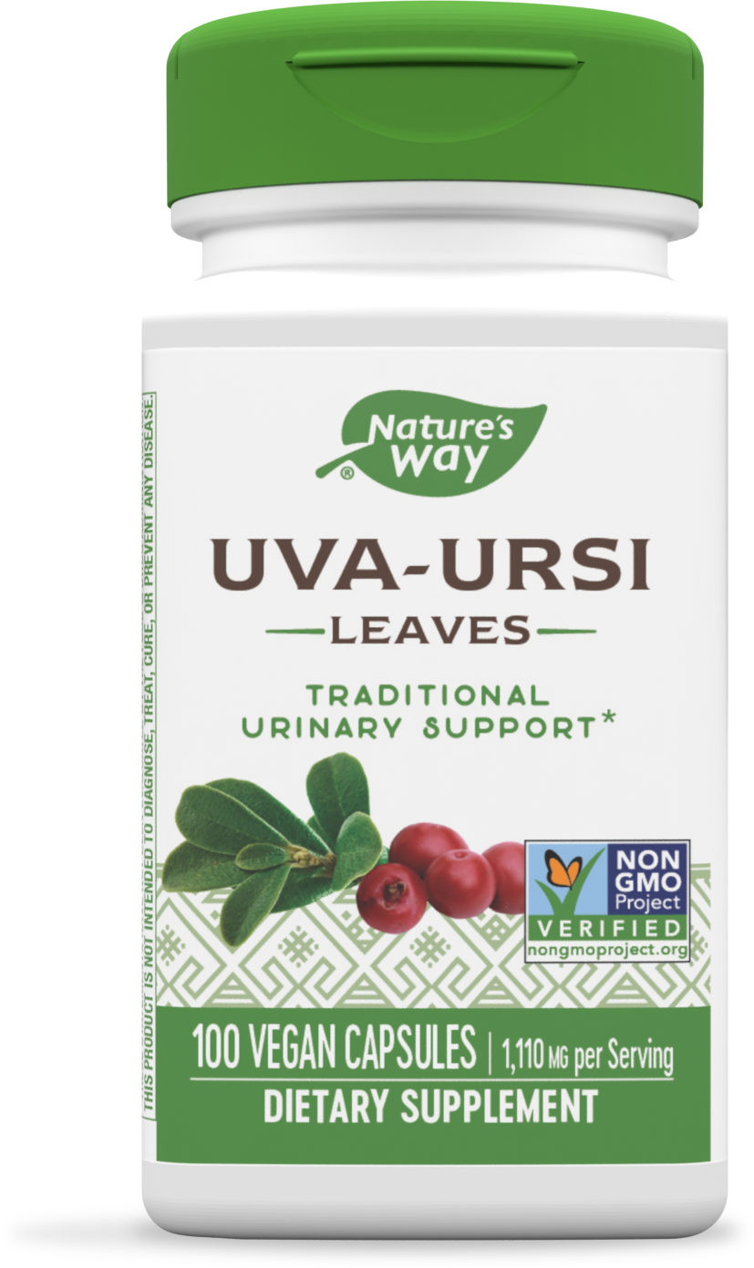 slide 1 of 1, Nature's Way Uva Ursi – 1,110 mg per 3-capsule Serving - Traditional Urinary Support* - Non-GMO Project Verified - Herbal Dietary Supplement - Gluten Free - 100 Vegan Capsules, 100 ct