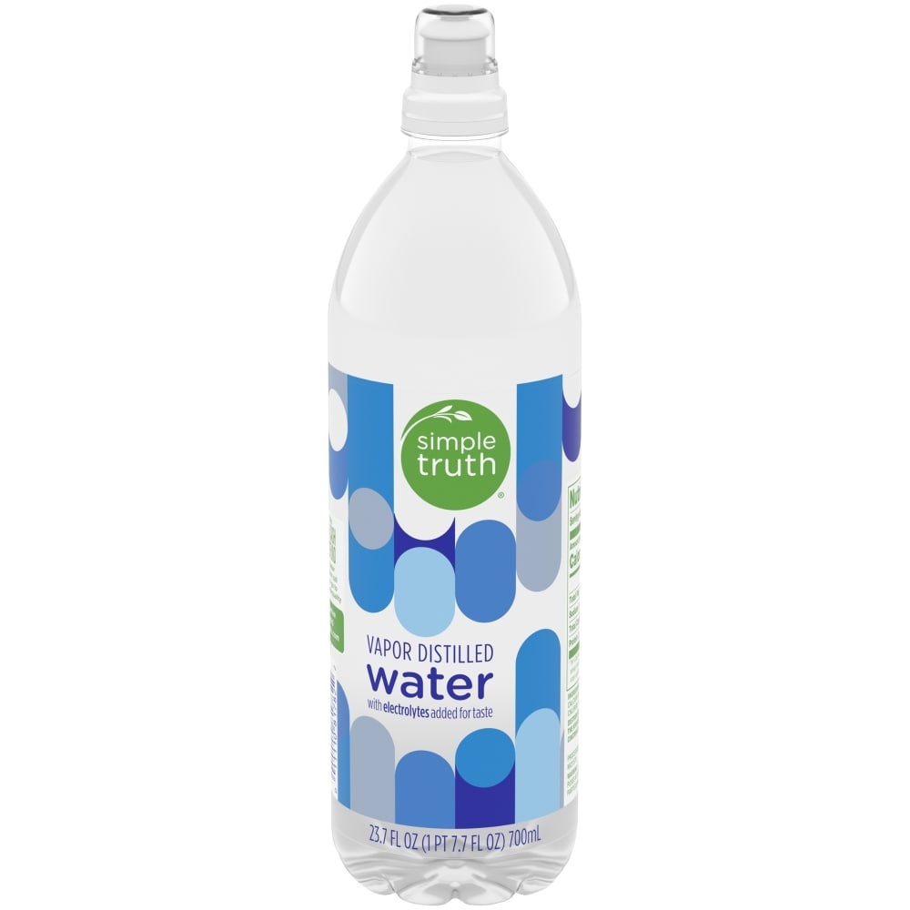 slide 1 of 1, Simple Truth Vapor Distilled Water With Electrolytes - 23.7 fl oz, 23.7 fl oz