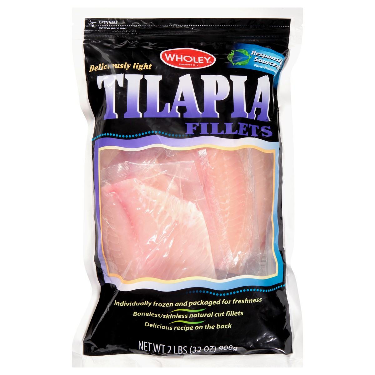 slide 4 of 13, Wholey Fillets Tilapia 2 lb, 2 lb