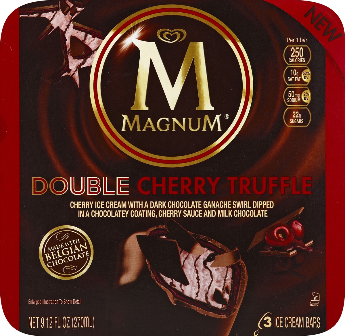 slide 6 of 6, Magnum Double Cherry Truffle Ice Cream Bars, 9.12 fl oz