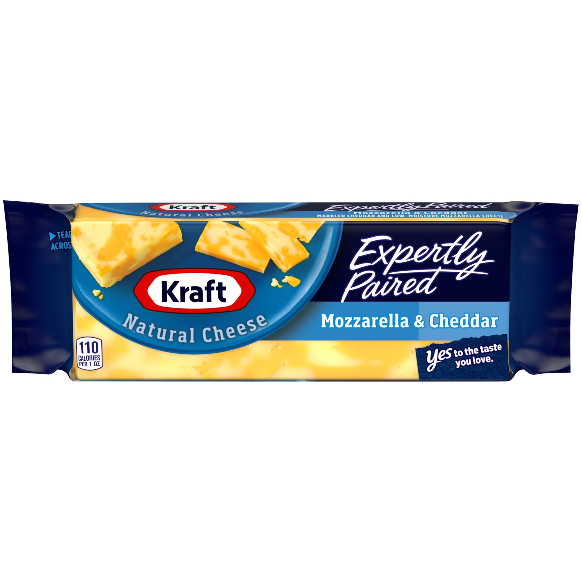slide 1 of 10, Kraft Expertly Paired Mozzarella & Cheddar Marbled Cheese Block, 8 oz