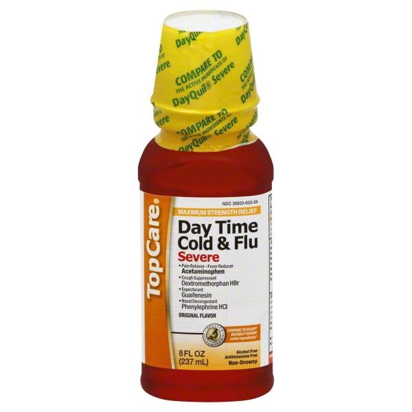 slide 1 of 1, TopCare Day Time Cold & Flu Severe, 8 fl oz