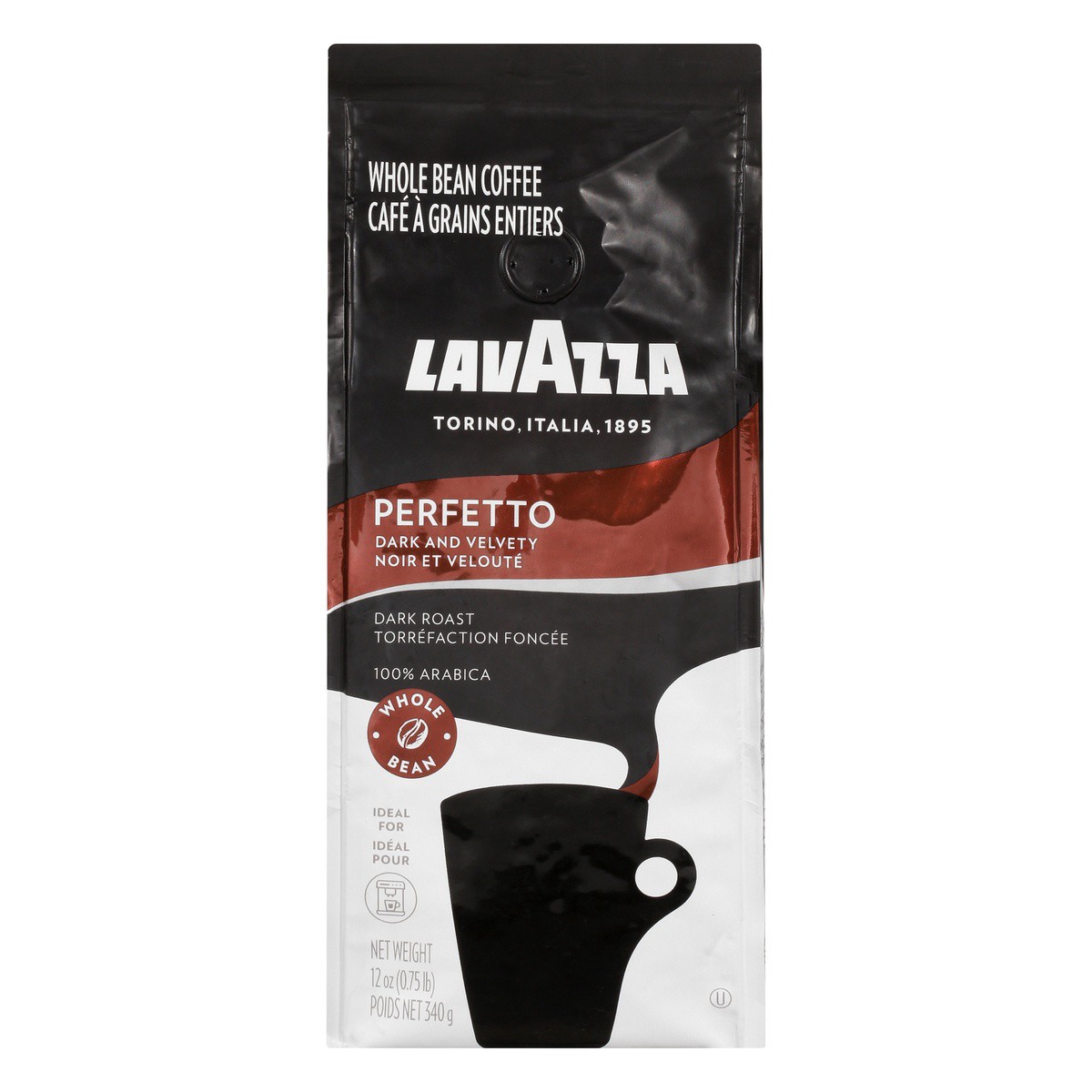 slide 1 of 9, Lavazza Dark Roast Whole Bean Perfetto Coffee - 12 oz, 12 oz