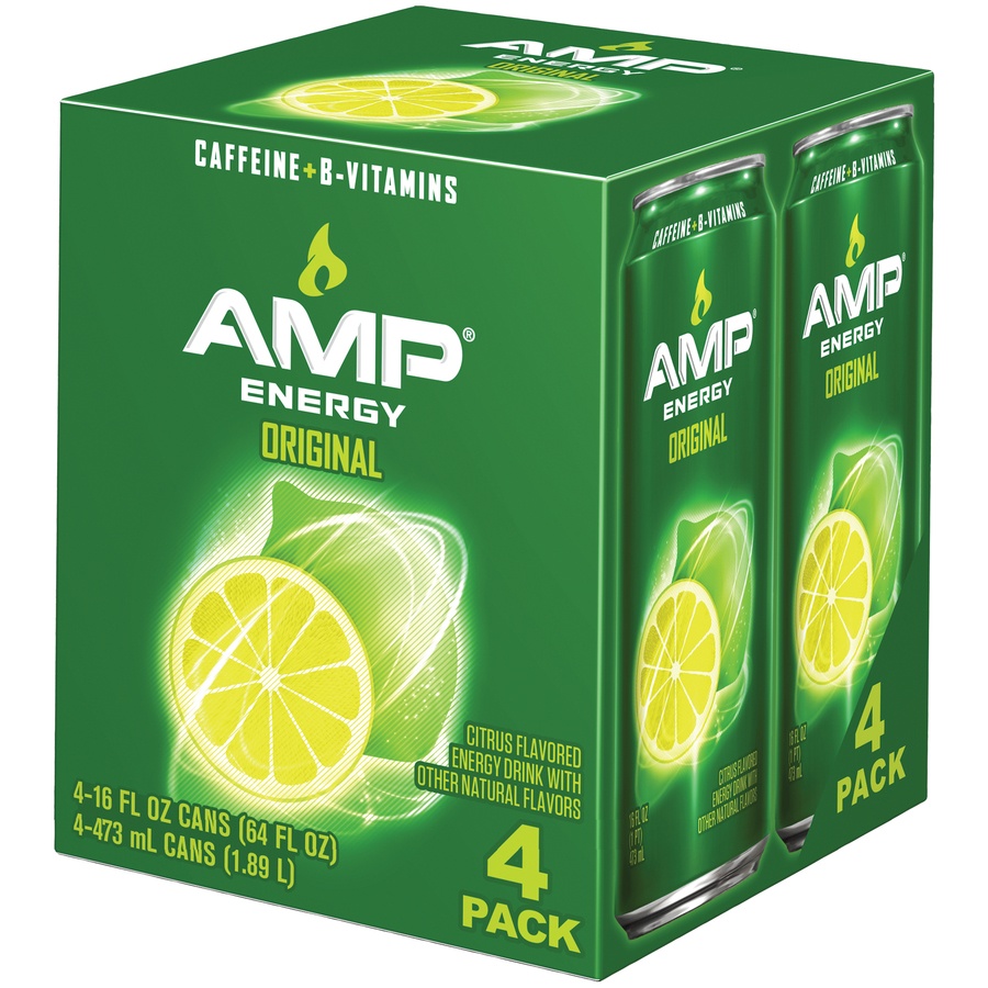 slide 2 of 3, AMP Energy Original Citrus Flavored Energy Drink, 16 oz