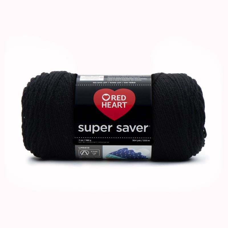 slide 1 of 2, Red Heart Super Saver Yarn - Black, 7 oz