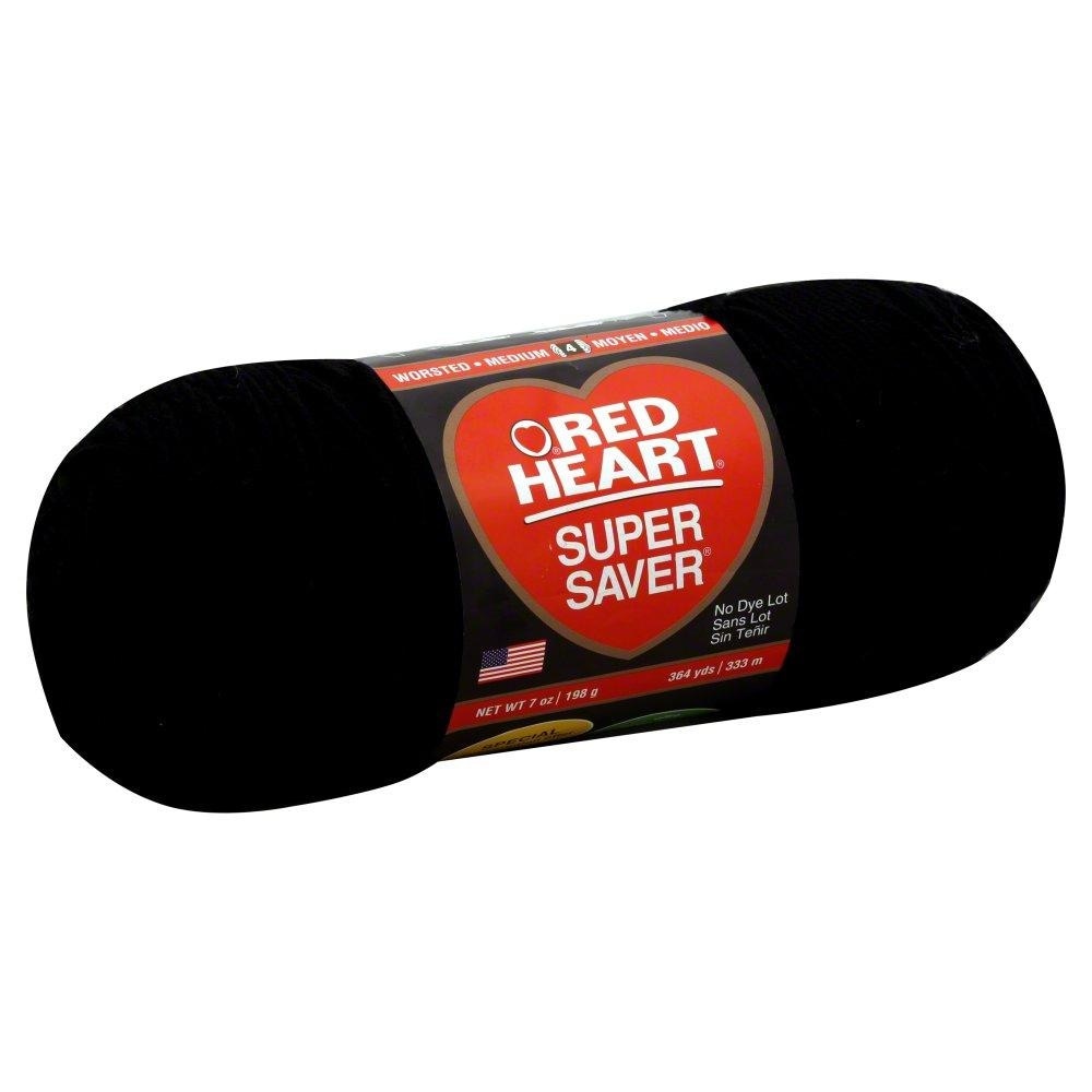 slide 1 of 1, Red Heart Super Saver Yarn - Black, 7 oz