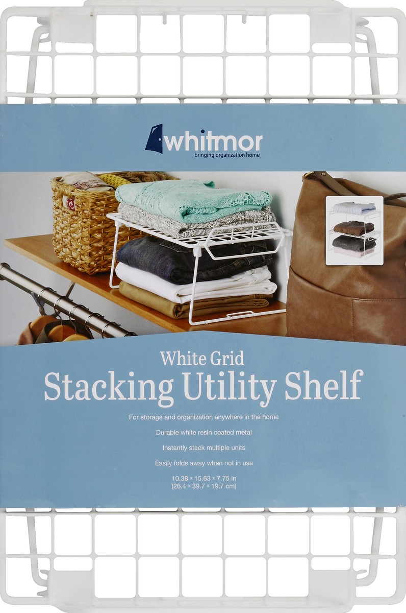 slide 5 of 5, Whitmor Stacking Utility Shelf, 10.35 in x 15.63 in x 8 in