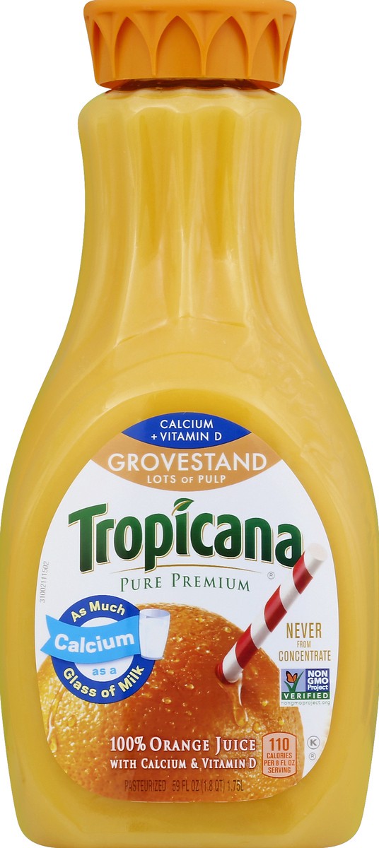 slide 2 of 6, Tropicana Pure Premium Lots of Pulp Orange Juice With Calcium - 59 fl oz, 59 fl oz