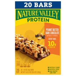Nature Valley Protein Chewy Bars, Peanut Butter Dark Chocolate, 20 Count, 28.4 oz