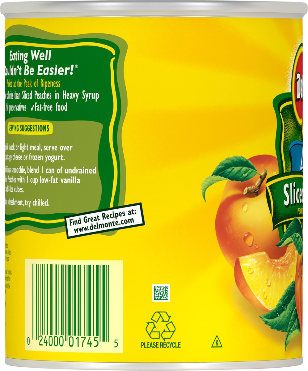 slide 3 of 7, Del Monte Lite Sliced Peaches, 29 oz