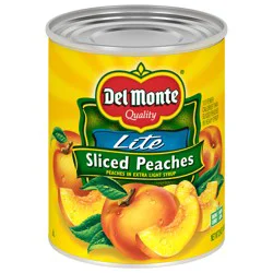 Del Monte Lite Sliced Yellow Cling Peaches in Extra Light Syrup, 29 oz Can