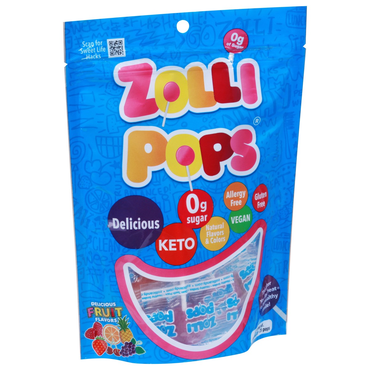 slide 2 of 9, Zollipops Delicious Fruit Flavors Pops 25 ea, 5.2 oz