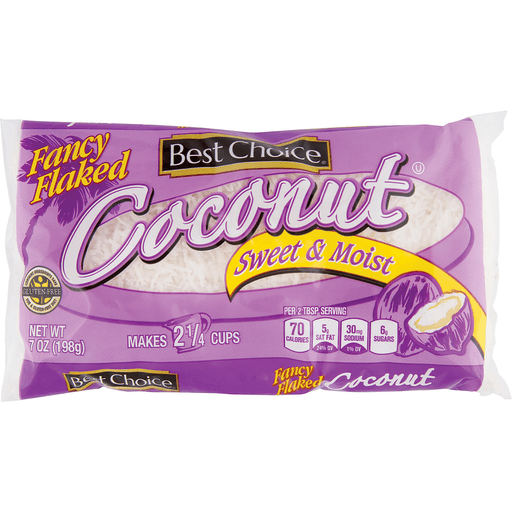 slide 1 of 1, Best Choice Sweet & Moist Fancy Flaked Coconut, 7 oz