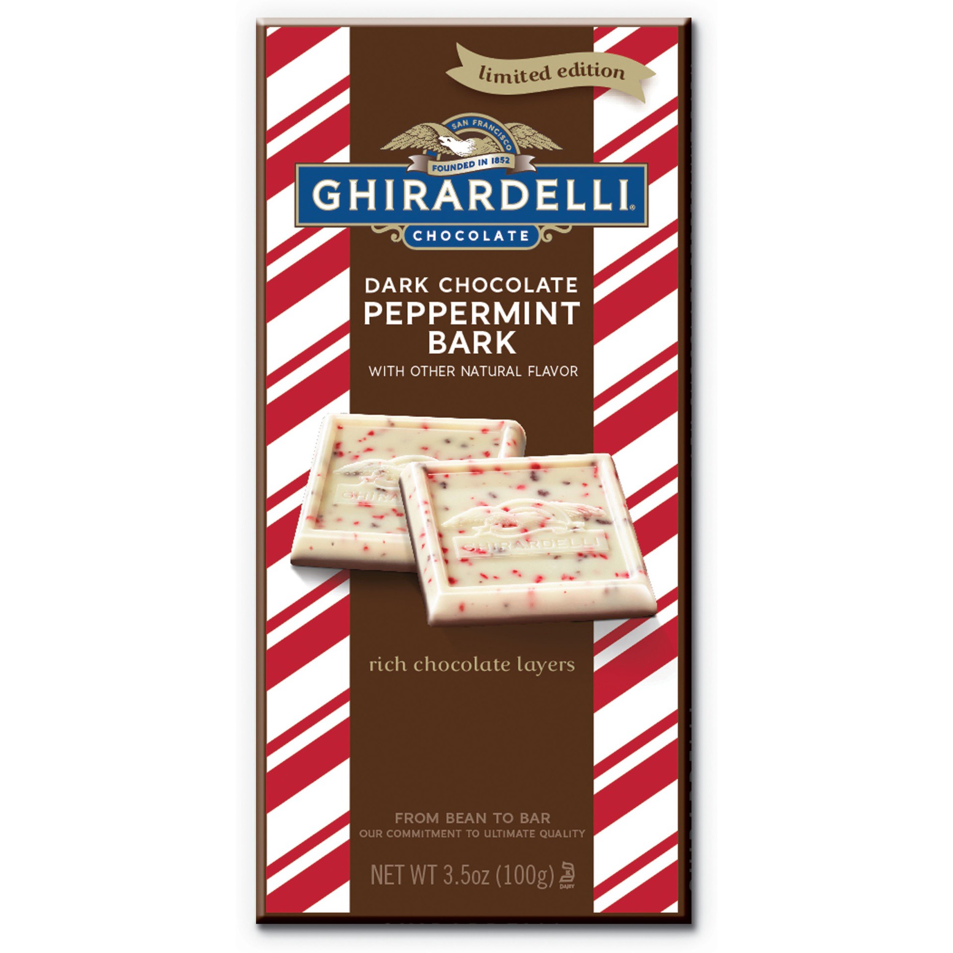 slide 1 of 6, GHIRARDELLI Dark Chocolate Peppermint Bark Bar - 3.5oz., 3.5 oz