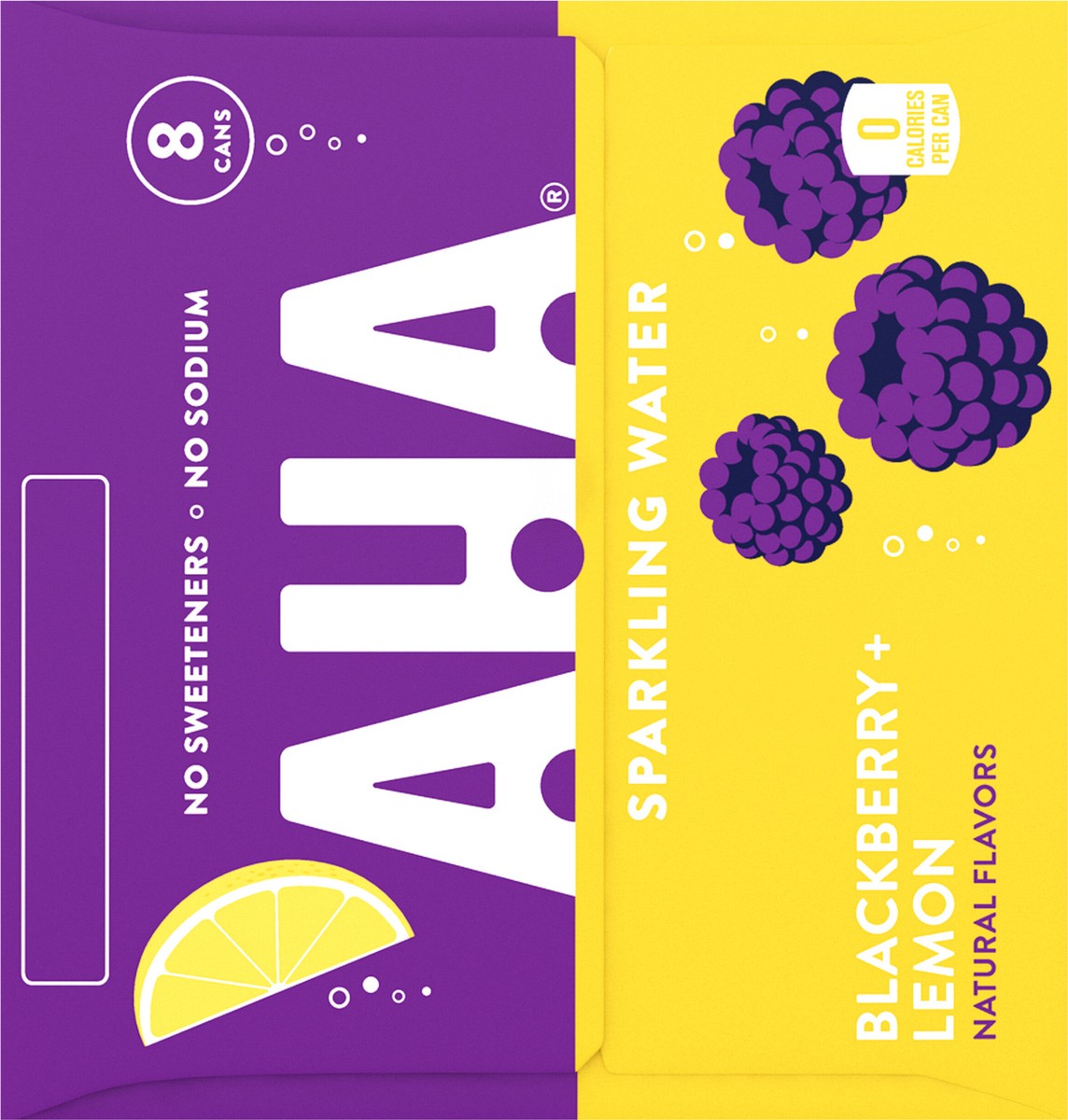 slide 3 of 9, AHA Blackberry Lemon Cans, 12 fl oz, 8 Pack, 8 ct; 12 oz