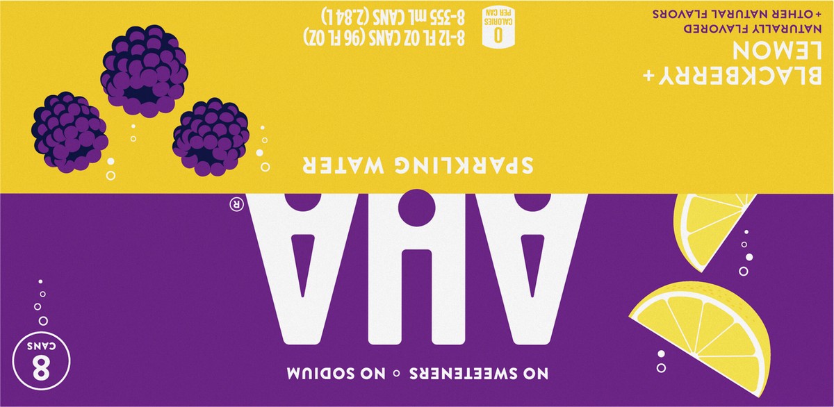 slide 8 of 9, AHA Blackberry Lemon Cans, 12 fl oz, 8 Pack, 8 ct; 12 oz