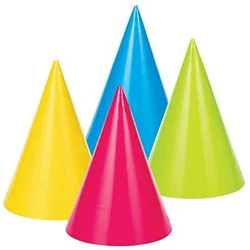 Creative Converting Neon Party Hats - 8 ct