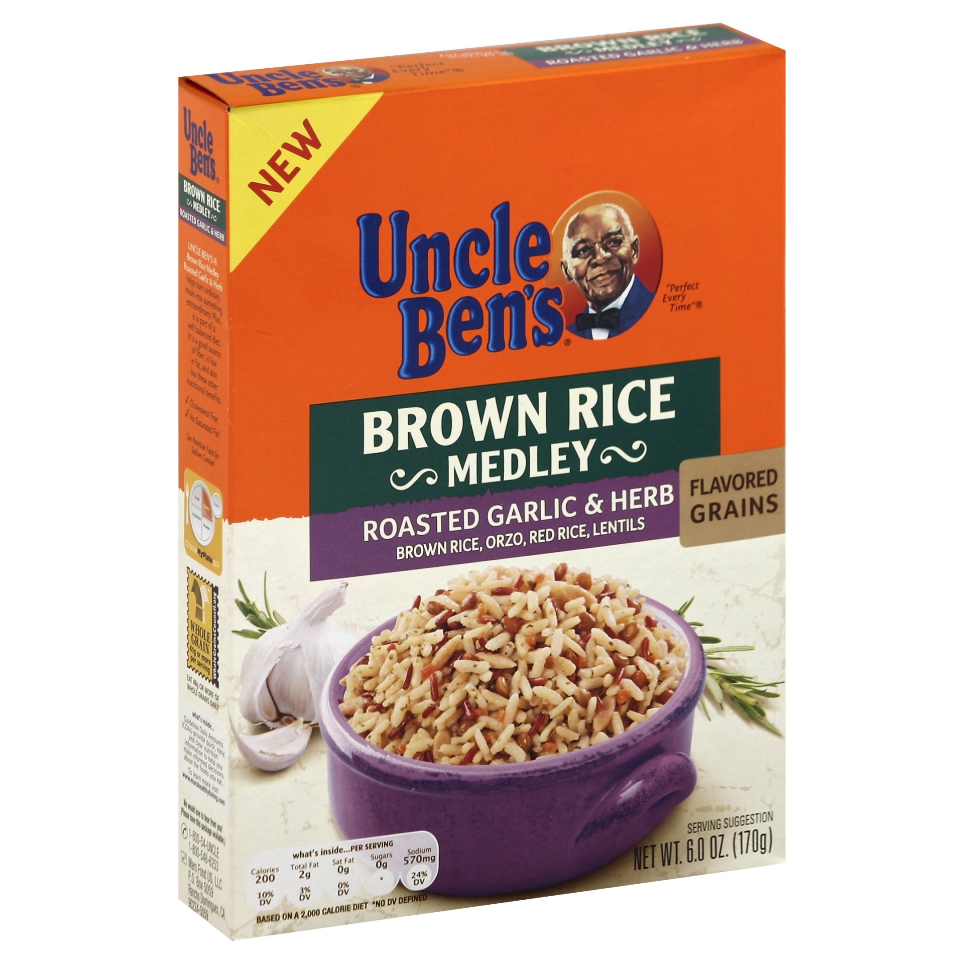 slide 1 of 1, Ben's Original Roasted Garlic Herb Brown Rice Medley, 6 oz