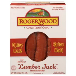 Roger Wood Spicy Hot Smoked Sausage 24 oz