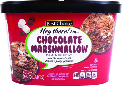 slide 1 of 1, Best Choice Chocolate Marshmallow Premium Ice Cream, 48 oz