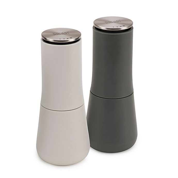 slide 1 of 4, Joseph Joseph Milltop No-Spill Salt and Pepper Mill Set - Grey, 1 ct