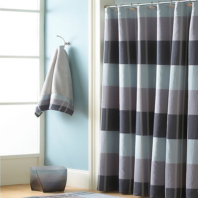 slide 1 of 1, Croscill Fairfax Extra Long Shower Curtain - Slate, 72 in x 84 in