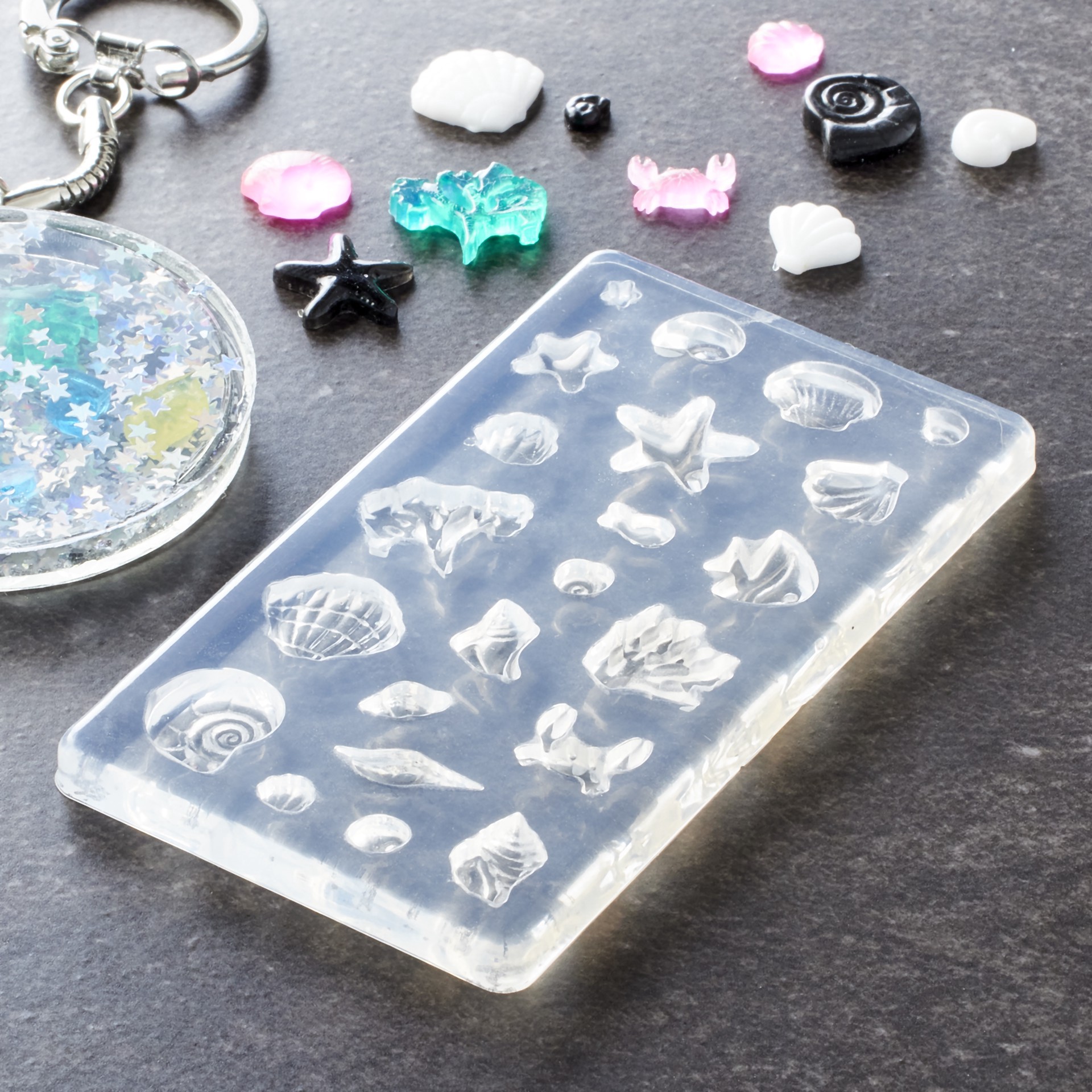 slide 3 of 6, Blue Moon Studio Uv Resin Craft Silicone Tiny Ocean Mold, 1.97 in x 3.54 in x 0.19 in