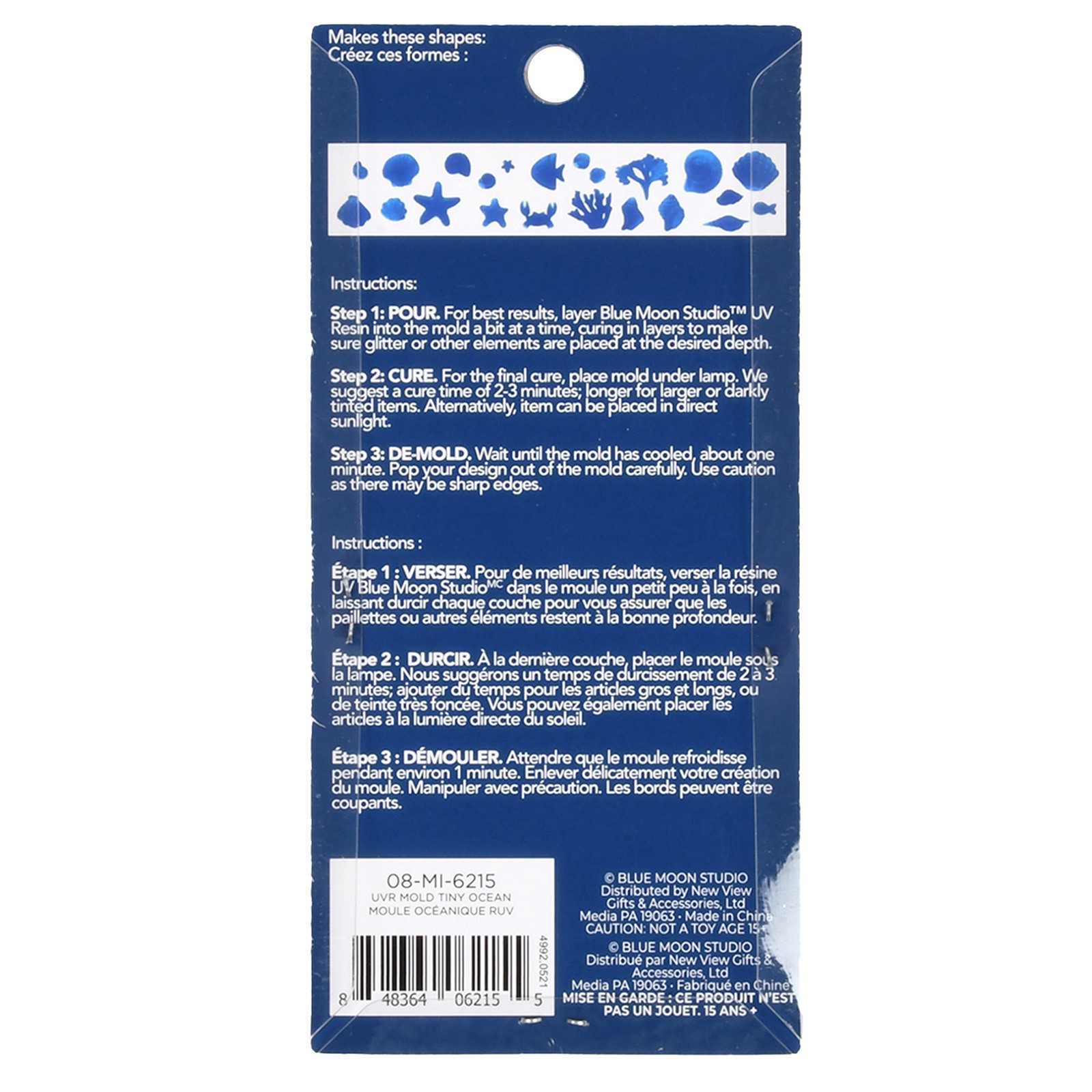 slide 5 of 6, Blue Moon Studio Uv Resin Craft Silicone Tiny Ocean Mold, 1.97 in x 3.54 in x 0.19 in