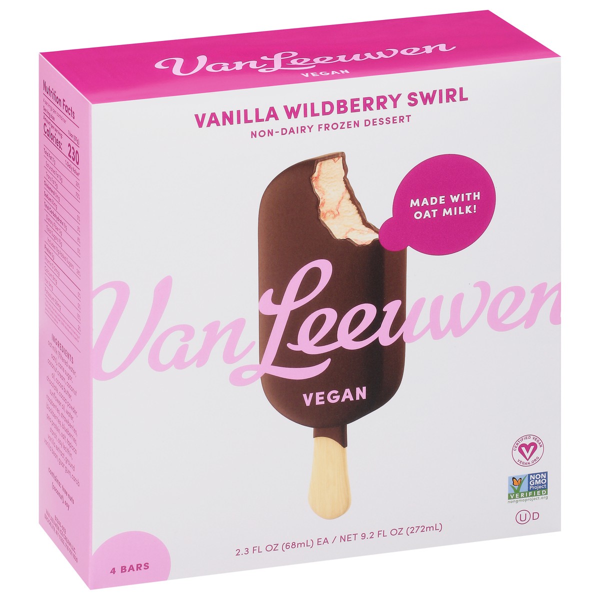 slide 9 of 9, Van Leeuwen Vanilla Wildberry Swirl Ice Cream Bar 4 - 2.3 fl oz Bars, 4 ct