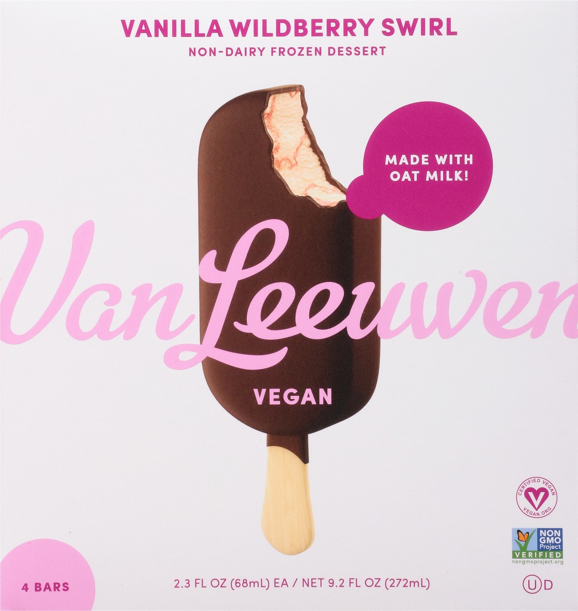 slide 5 of 9, Van Leeuwen Vanilla Wildberry Swirl Ice Cream Bar 4 - 2.3 fl oz Bars, 4 ct