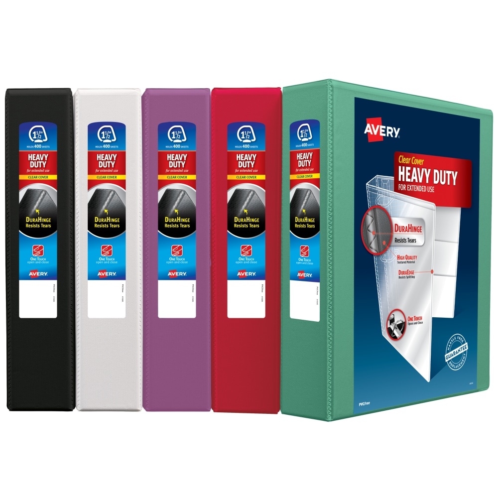 slide 1 of 1, Avery Heavy Duty One Touch Ezd Binder - Assorted, 1.5 in