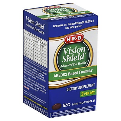 slide 1 of 1, H-E-B Vision Shield Mini Softgels, 120 ct