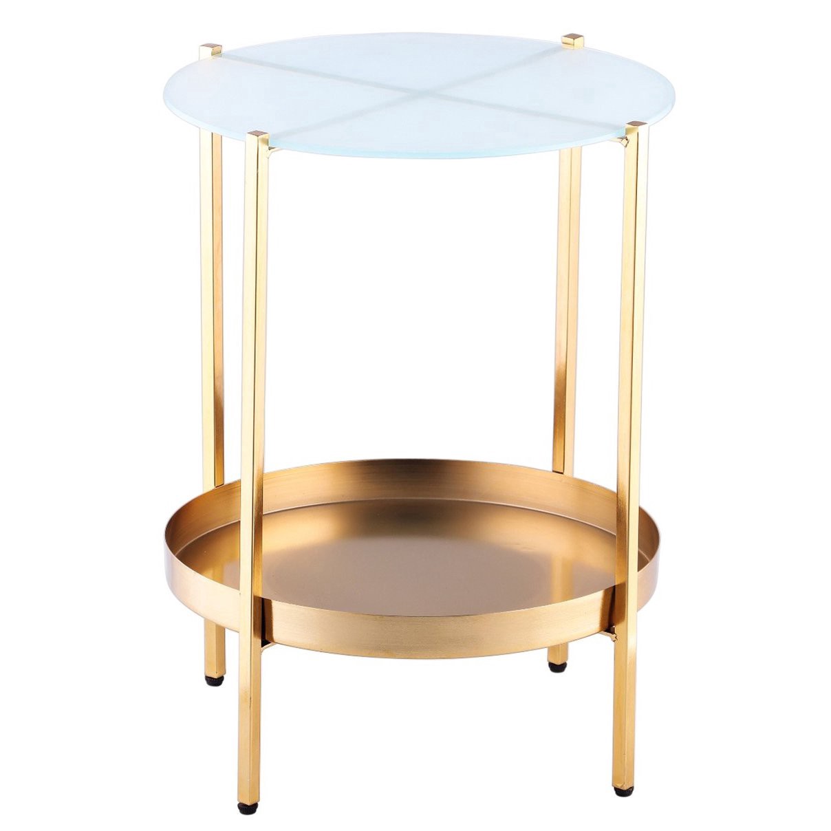slide 1 of 1, Veranda & Grove Abby Brass Metal Side Table, 16 in x 21 in