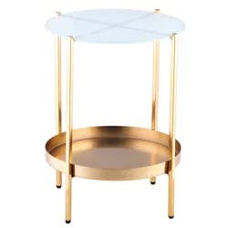 Veranda & Grove Abby Brass Metal Side Table