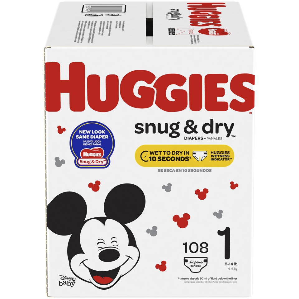 slide 1 of 3, Huggies Snug & Dry Diapers 112 ct, size 1