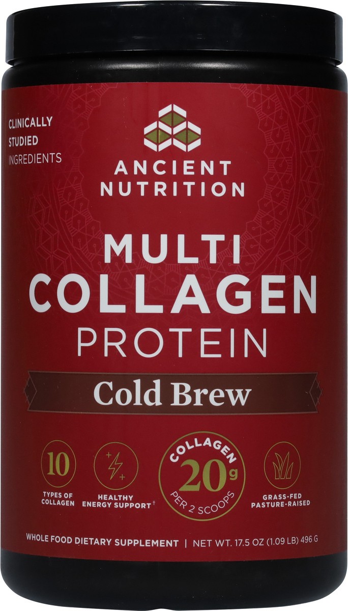 slide 3 of 9, Ancient Nutrition Multi Collagen Protein Cold Brew, 17.6 oz