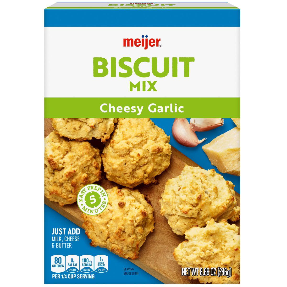 slide 1 of 4, Meijer Cheesy Garlic Biscuit Mix, 8.68 oz