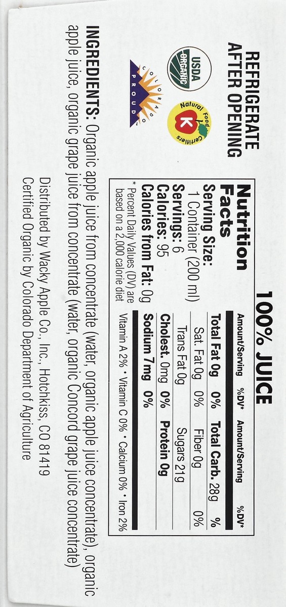 slide 5 of 7, Wacky Apple 100% Juice - 6 ct, 6 ct