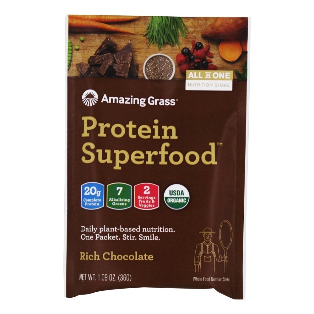 slide 1 of 1, Amazing Grass Protein Superfood Chocolate Packet, 1 gram